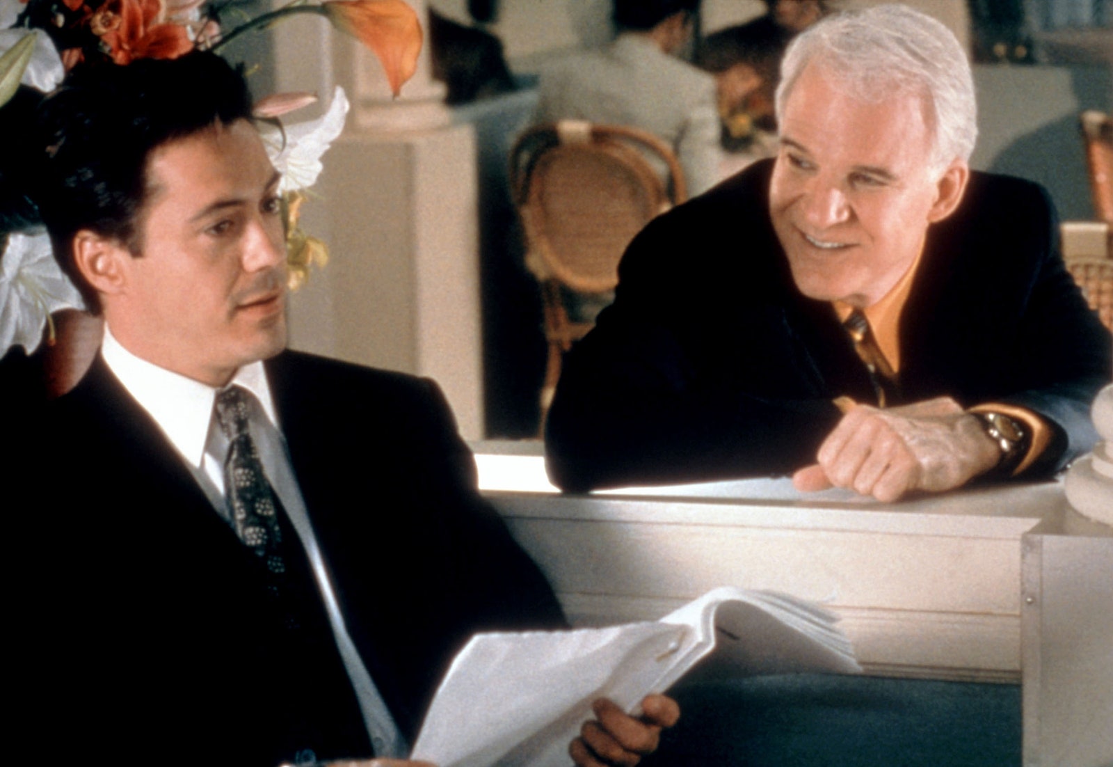 Robert Downey Jr. with Steve Martin in Bowfinger